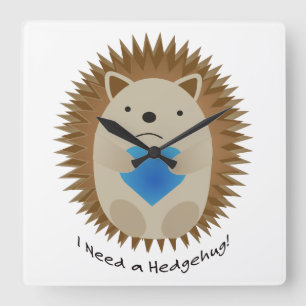 Ik heb een Hedgehug-egel nodig Vierkante Klok