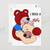 Ik heb een Hug nodig Briefkaart (Voorkant / Achterkant)