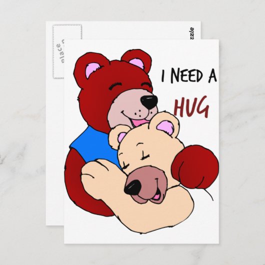 Ik heb een Hug nodig Briefkaart (Voorkant / Achterkant)