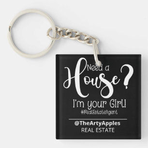 Ik heb een huis nodig voor je meisje Tas. Sleutelhanger