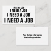 IK HEB EEN JOB NODIG VISITEKAARTJE (Voorkant / Achterkant)