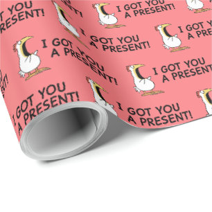IK HEB EEN KADO VOOR JE! schreeuwende kip Cadeaupapier