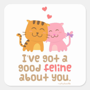Ik heb een Kattenpun over jou Vierkante Sticker