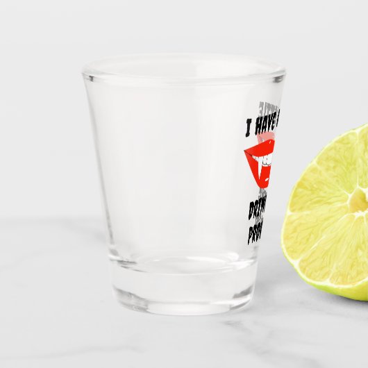 Ik heb een klein Drink probleem met vampiertanden Shot Glas (Links)