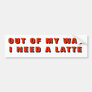 Ik heb een Latte Classic breed aanpasbaar nodig Bumpersticker