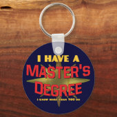 Ik heb een mastergraad. sleutelhanger (Voorkant)