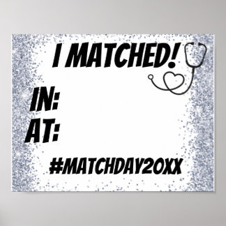 Ik heb een match! Match Day-feestfoto-prop Poster
