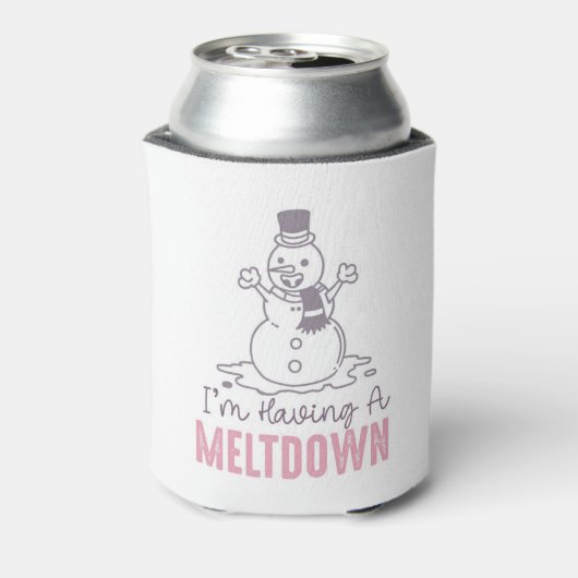 Ik heb een Meltdown - Grappig Snowman Design Blikjeskoeler (Blikje Achterkant)