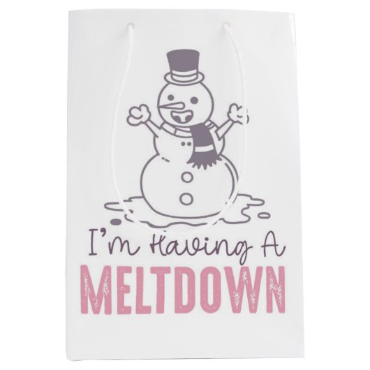 Ik heb een Meltdown - Grappig Snowman Design Medium Cadeauzakje (Voorkant)