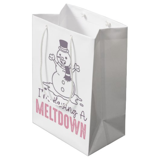 Ik heb een Meltdown - Grappig Snowman Design Medium Cadeauzakje (Achterkant Gekanteld)