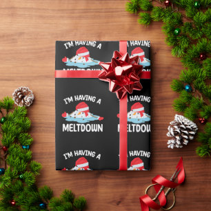 Ik heb een meltdown kerst sneeuwman sneeuw cadeaupapier