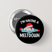 Ik heb een meltdown kerst sneeuwman sneeuw ronde button 5,7 cm (Voorkant /achterkant)