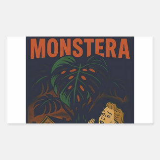 Ik heb een Monstera Retro Horror Plant Gemaakt Rechthoekige Sticker