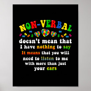 Ik heb een non-verbaal autisme bewustzijn puzzelst poster