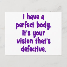 Ik heb een perfect lichaam. briefkaart