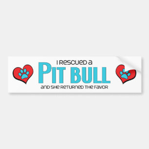 Ik heb een Pit Bull (Vrouw Dog) gered Bumpersticker