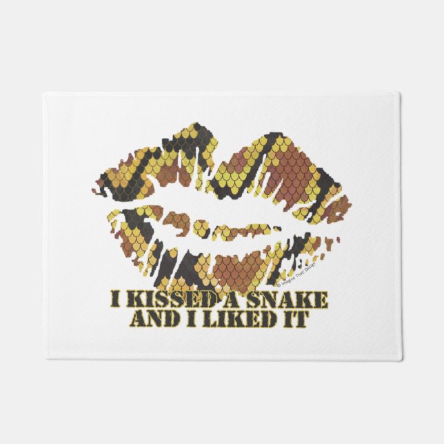 Ik heb een Snake Brown en Gold Print gekust Deurmat (Voorkant)