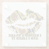 Ik heb een Snake Brown en Gold Print gekust Glazen Onderzetter (Achterkant)