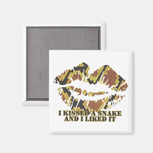 Ik heb een Snake Brown en Gold Print gekust Magneet (Voorkant / Achterkant)