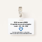 Ik heb een spraakbubbel met dementie badge (Achterkant met clip)