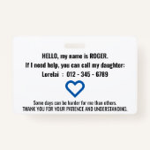 Ik heb een spraakbubbel met dementie badge (Achterkant)