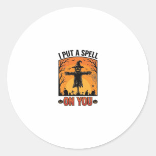 Ik Heb een Spreuk over Jou Halloween Vogelverschri Ronde Sticker