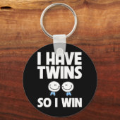 Ik heb een tweeling zodat ik Funny Twin mam Sleutelhanger (Voorkant)