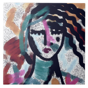 Ik heb een Vaca Abstract digitaal schilderij nodig Tegeltje