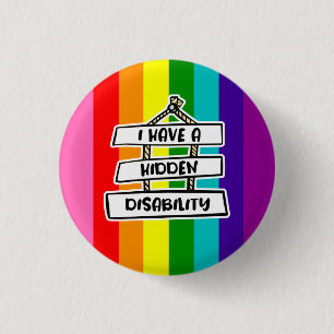 Ik heb een verborgen invaliditeitspasje ronde button 3,2 cm