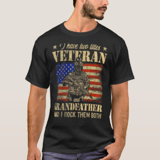 Ik heb een veteraan en opa Amerikaanse vlaggenvade T-shirt