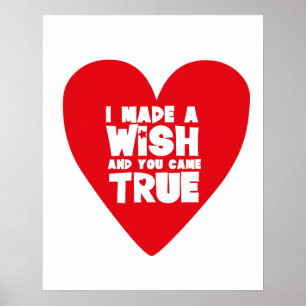 IK HEB EEN WENS Gemaakt Love Heart Poster