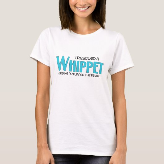 Ik heb een whippet gered (mannelijke hond) t-shirt (Voorkant)