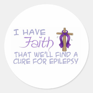 Ik heb FAITH... we vinden een kuur voor epilepsie. Ronde Sticker