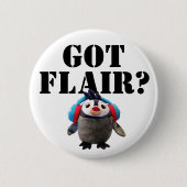Ik heb Flair ? Schattigee pinguïn Ronde Button 5,7 Cm (Voorkant)