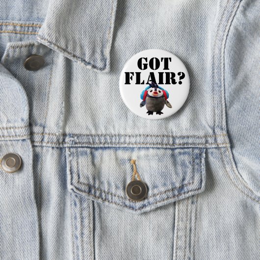 Ik heb Flair ? Schattigee pinguïn Ronde Button 5,7 Cm (In situ)