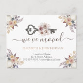 Ik heb Floral Key New Address Announcement verplaa Aankondigingskaart (Voorkant)