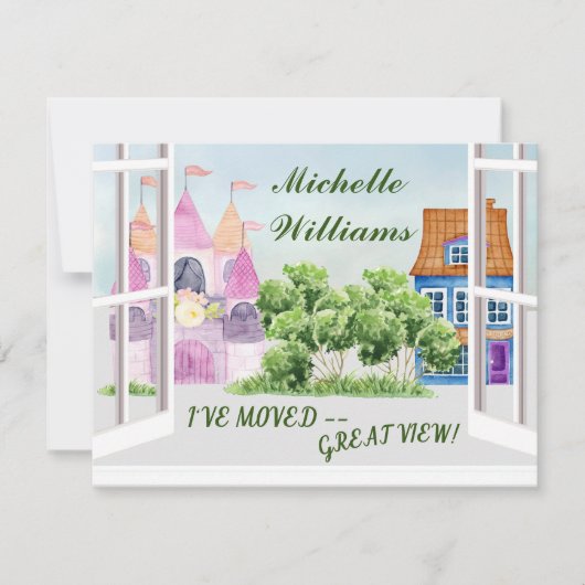 Ik heb Fun Waterverf City Budget Moving Aankondiging (Voorkant)