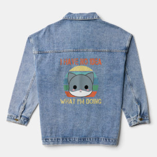 Ik heb geen idee wat ik doe met Funny Cat T Denim Jacket