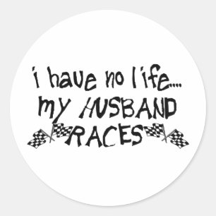 Ik heb geen leven, mijn man. ronde sticker