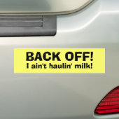 Ik heb geen melk. bumpersticker (Op auto)