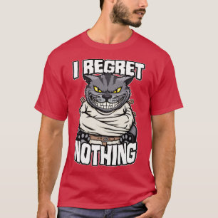 Ik heb geen spijt van gek kat dame grappige gekke t-shirt