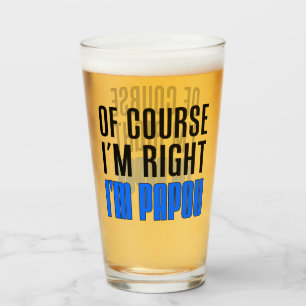 Ik heb gelijk dat ik Papou Griekse grootvader ben Glas