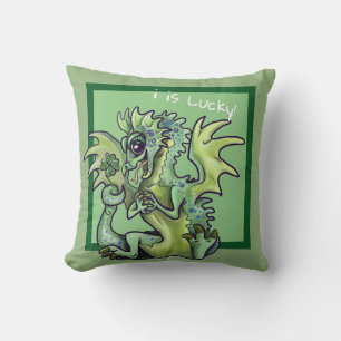 " ik heb geluk ! " Lucky Shamrock Dragon Kussen