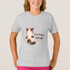 "Ik heb genoeg gehoord" Kat draagt hoofdtelefoon T-shirt