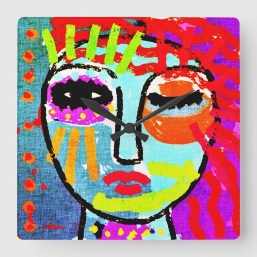 Ik heb genoeg originele Abstracte kunst gehad Vierkante Klok (Voorkant)