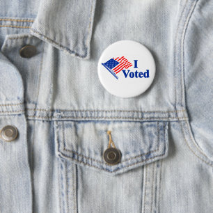 Ik Heb Gestemd Amerikaanse Vlag Sticker Ronde Button 5,7 Cm