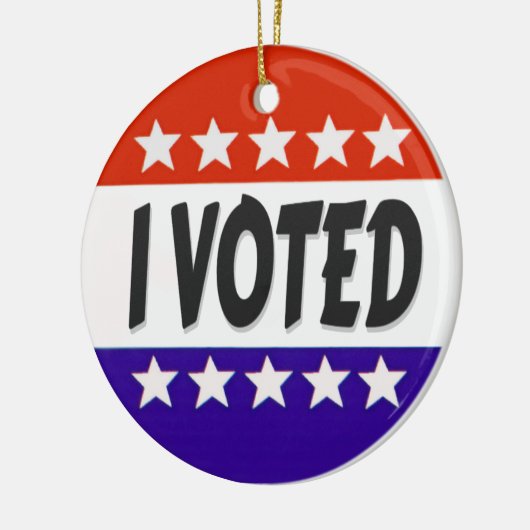 Ik heb gestemd keramisch ornament (Links)