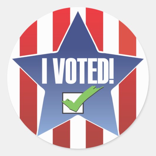 Ik heb gestemd! met badge ronde sticker (Voorkant)