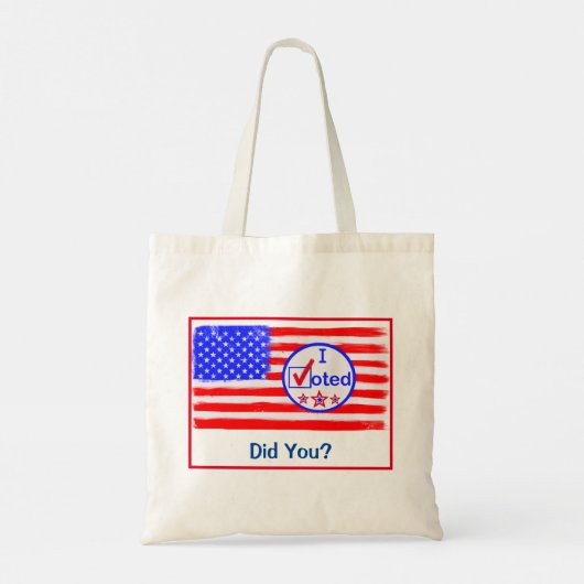 "Ik heb gestemd, nietwaar?" Canvas tas stemrechten (Achterkant)