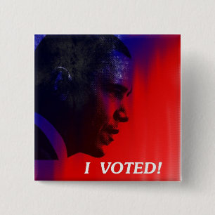 Ik heb gestemd — Obama Vierkante Button 5,1 Cm